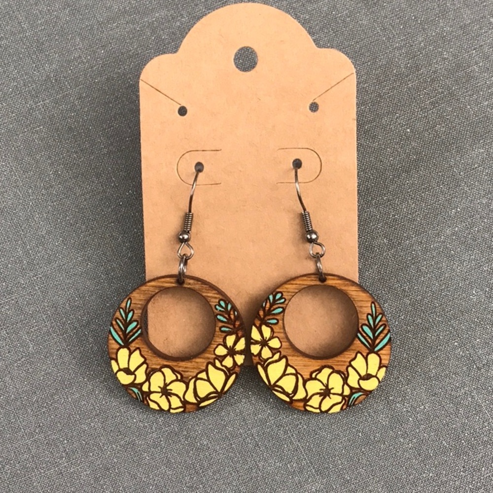 Brand new custom wood earrings